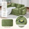 staronce 2-Seater Sleeper Sofa with Footstool, Modular Chenille Set, Green view 2