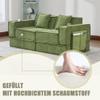 staronce 2-Seater Sleeper Sofa with Footstool, Modular Chenille Set, Green view 4