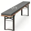 Beer Bench Cushion with Cover, 4 cm Thick, Anti-Slip, Gray, 220x25 / 180x30 / 170 cm, 140x23x4 cm view 1