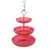 Alomejor Hanging Acrylic Bird Feeder, 3-Tier Design, Red view 1