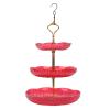 Alomejor Hanging Acrylic Bird Feeder, 3-Tier Design, Red view 3