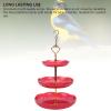 Alomejor Hanging Acrylic Bird Feeder, 3-Tier Design, Red view 4