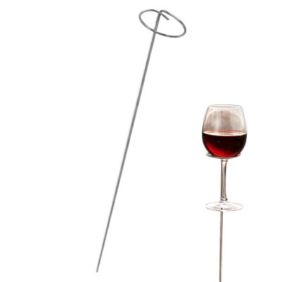 Garden Wine Glass Holder with Ground Spike