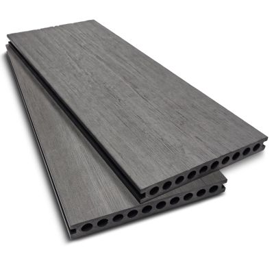 HORI XXL Hollow-Chamber WPC Decking Complete Set, Driftwood Gray, 400 cm, 7 m²