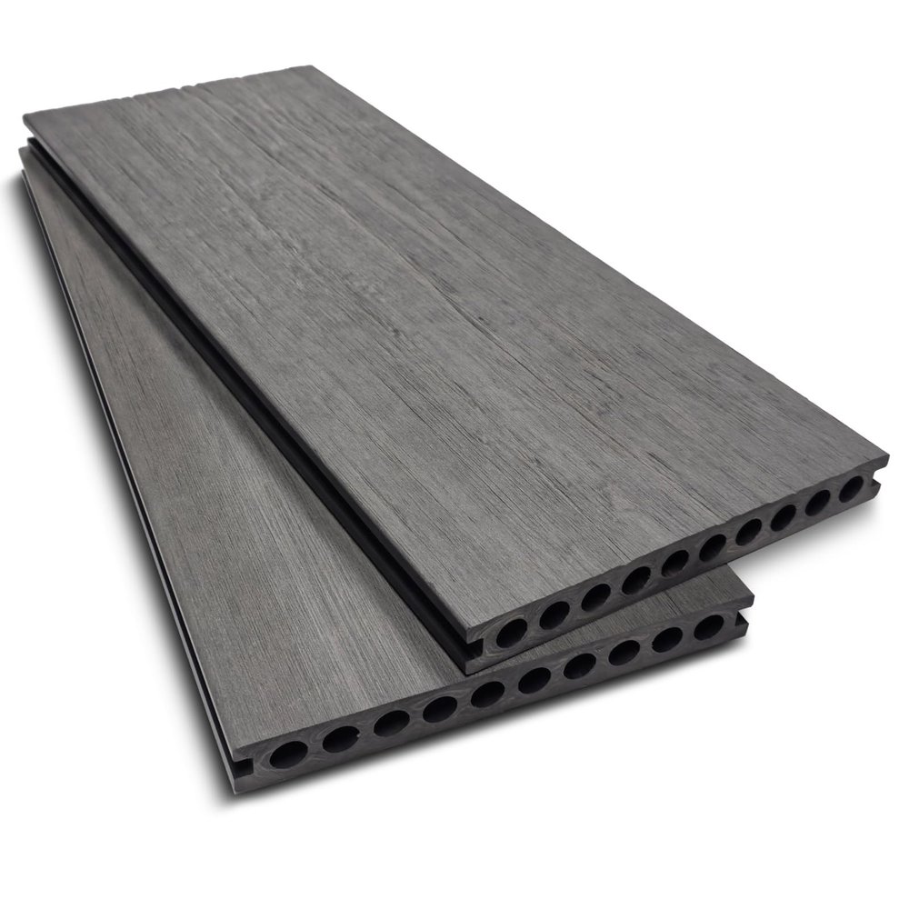 HORI XXL Hollow-Chamber WPC Decking Complete Set, Driftwood Gray, 400 cm, 7 m²