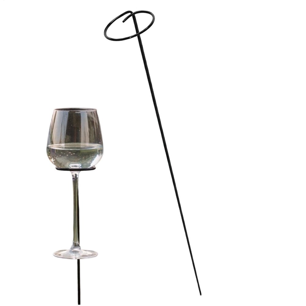 Outdoor Wine Glass Holder with Ground Stakes