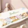 Pinus Personalized Wooden Children's Stool, 38 × 18 × 21 cm, White view 2