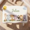 Pinus Personalized Wooden Children's Stool, 38 × 18 × 21 cm, White view 4