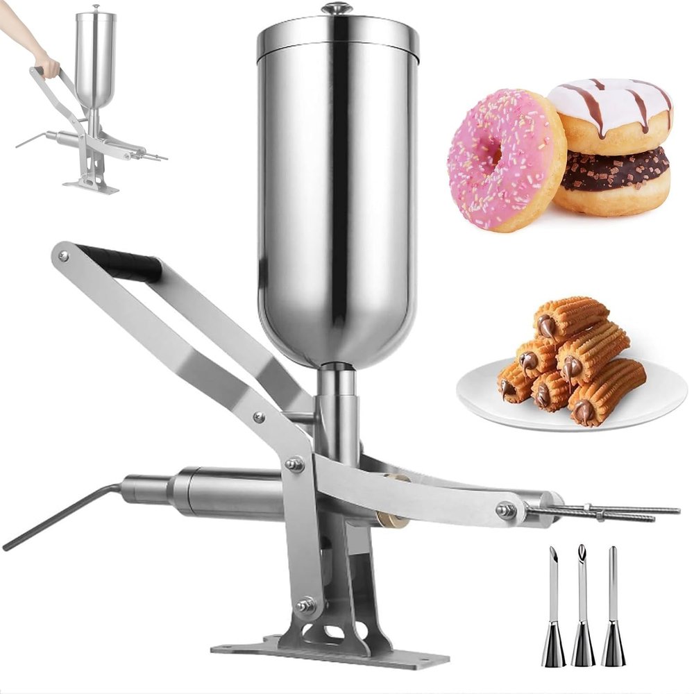 Manual Donut Filling Machine, Stainless Steel, 5 L, 4 Nozzles