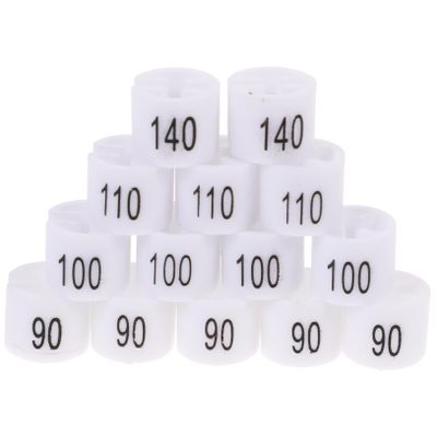 EXAOMBLE 100 White Matte Plastic Size Markers for Clothes Hangers