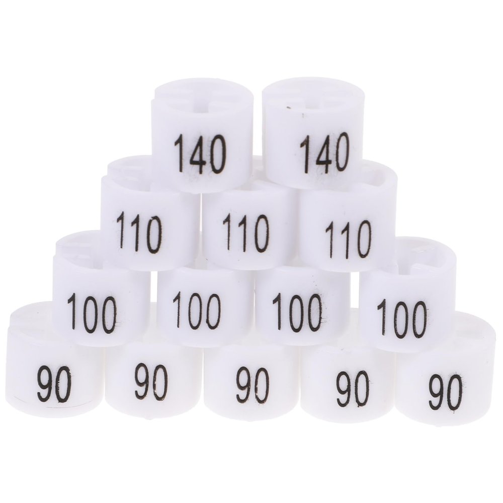 EXAOMBLE 100 White Matte Plastic Size Markers for Clothes Hangers