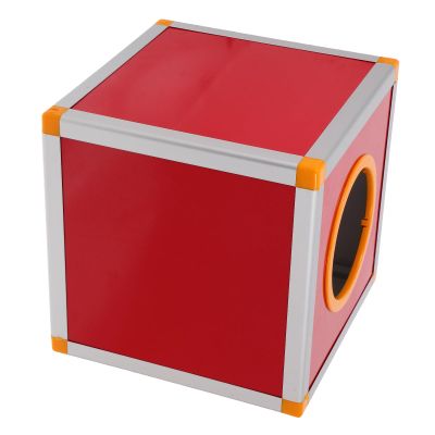 FOYTOKI 1-Set Red Voting Box for Parties, Suggestions, Votes, and Donations, Large-Capacity Aluminum Mailbox with Wood Reinforcement