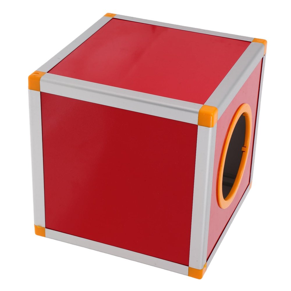 FOYTOKI 1-Set Red Voting Box for Parties, Suggestions, Votes, and Donations, Large-Capacity Aluminum Mailbox with Wood Reinforcement
