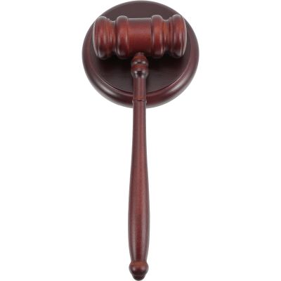 RUNROTOO 1-Piece Wooden Gavel with Base, Clear Sound, Smooth Surface