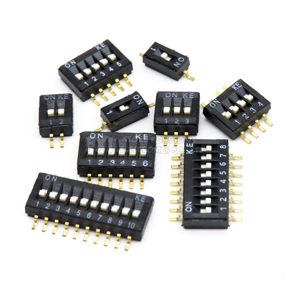 IDGTTLDF 5-Pack SMD SMT Slide DIP Switch, 1.27 mm Pitch, Black