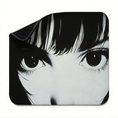 Small Black Mouse Pad 200 x 150 x 3 mm, Girl (2), Desk Mat, Non-Slip Rubber Base, Wear-Resistant Stitching, Mini Waterproof Mouse Pad for Home, Office, or Gifting, t0s-728