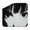 Small Black Mouse Pad 200 x 150 x 3 mm, Girl (2), Desk Mat, Non-Slip Rubber Base, Wear-Resistant Stitching, Mini Waterproof Mouse Pad for Home, Office, or Gifting, t0s-728 view 1