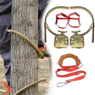 ZMJGLL Adjustable Climbing Spikes for Tree and High-Altitude Work, Comfortable Design, Carbon Steel (300 mm)