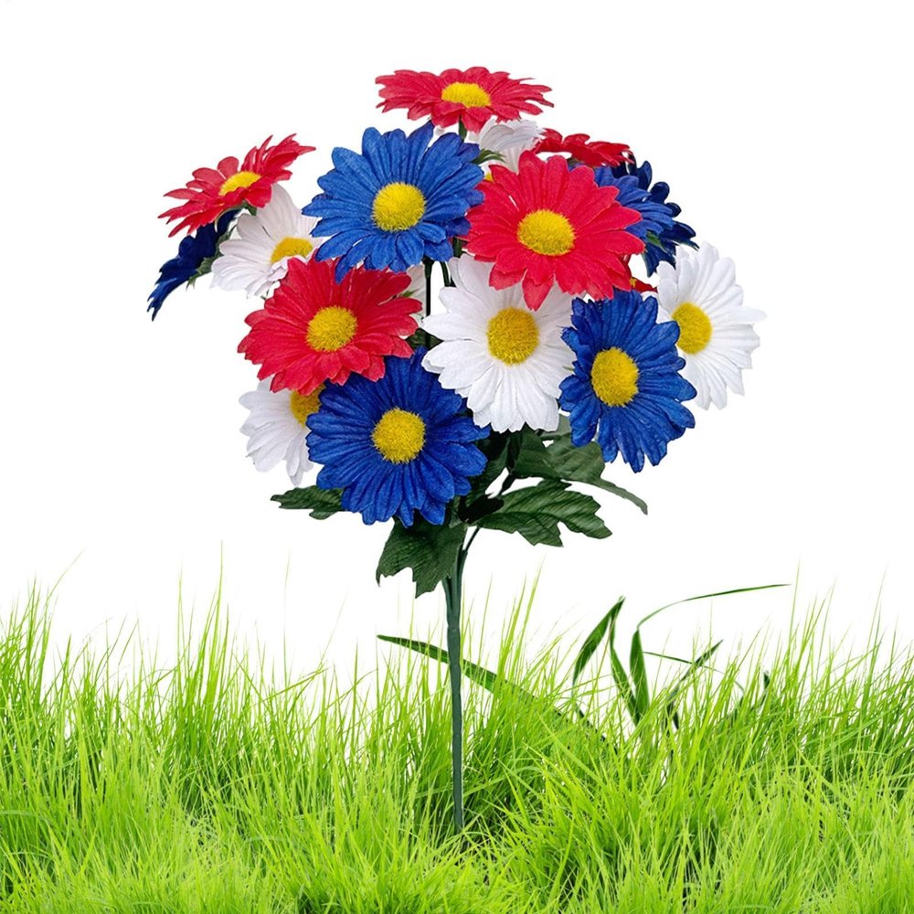 Patriotic Silk Flowers - Weatherproof Bouquet
