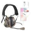 Tactical Helmet Earmuffs, Foldable Shooting Headset with 3.5 mm Jack, No Noise Cancellation, Mobile Phone Connection for Range and Training (Mud Color) view 2