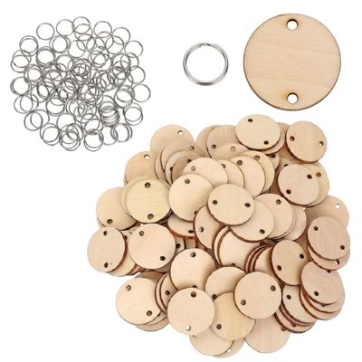 Wood Chips, 100 Round Discs for Crafting