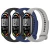 Amzpas 3-Pack Silicone Replacement Bands for Xiaomi Smart Band 8/9/10, Black/Navy Blue/Gray view 1
