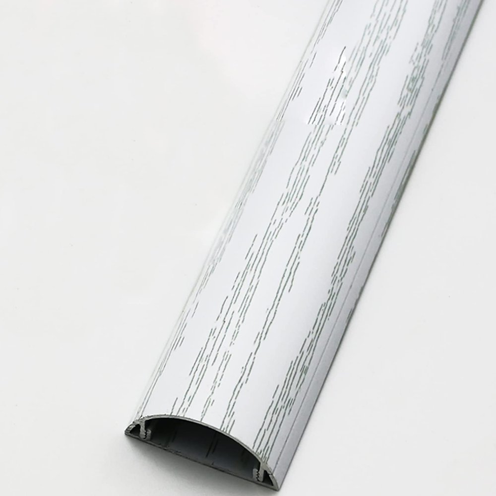 SCMYZLYD Aluminum Cable Channel, Self-Adhesive Aluminum Alloy Cable Cover for Home and Office, 1 m, Multiple Sizes (White Wood Grain, No. 5)