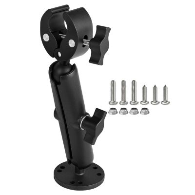 Motor Stabilizer Clamp, Rail-Mount Bracket with Adjustable Support Arm, for Boats, Kayaks, Trailers, Docks, Garages, Fishing, Transport and Storage, 10 x 2.4 in