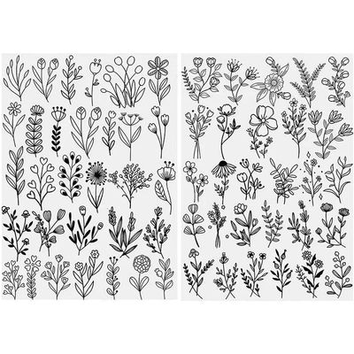 2 Sheets Water-Soluble Embroidery Patterns