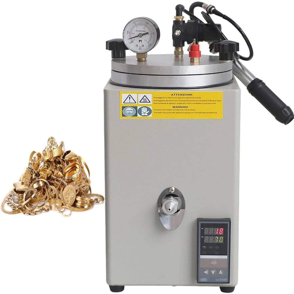 Wax Injection Machine for Jewelry Making, Adjustable 0–100°C, with Pressure Gauge