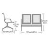Airport Reception Bench - Durable 2-Seat Waiting Room Bench with Armrests and Backrests view 2
