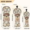 Cute Otter Golf Club Headcovers in Clamshells, Premium Leather, Interchangeable Numbers for Driver, Fairway Wood and Hybrid view 4