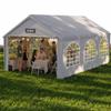 QEENTOE Party Tent 4 x 6 m, Waterproof UV Protection, Sturdy Garden Gazebo with Sidewalls and Windows, Winter-Ready PE Marquee for Weddings and Parties, Gray view 1