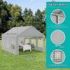 QEENTOE Party Tent 4 x 6 m, Waterproof UV Protection, Sturdy Garden Gazebo with Sidewalls and Windows, Winter-Ready PE Marquee for Weddings and Parties, Gray view 2