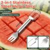 Stainless Steel Watermelon Slicer - 2-in-1 Fruit Cutter Fork view 4