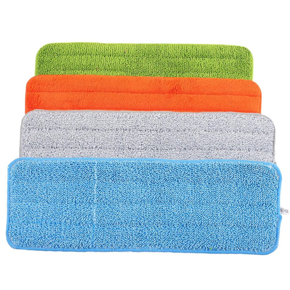 PATKAW 4-Piece Fiber Replacement Mop Pads with Exceptional Water and Dust Absorption for Versatile Cleaning