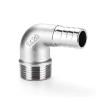 PKNVKZIDK 1-Piece 1/2" BSPT Male 10 mm Hose Tail 90° Elbow Connector, SS304 Stainless Steel view 1