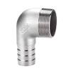 PKNVKZIDK 1-Piece 1/2" BSPT Male 10 mm Hose Tail 90° Elbow Connector, SS304 Stainless Steel view 2