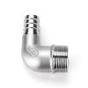 PKNVKZIDK 1-Piece 1/2" BSPT Male 10 mm Hose Tail 90° Elbow Connector, SS304 Stainless Steel view 3
