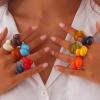 Stylish Colorful Double Drop Rings view 3