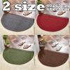 Semicircular Rubber Doormat for Indoor Entryways, Non-Slip, Green, 48 × 78 cm view 2