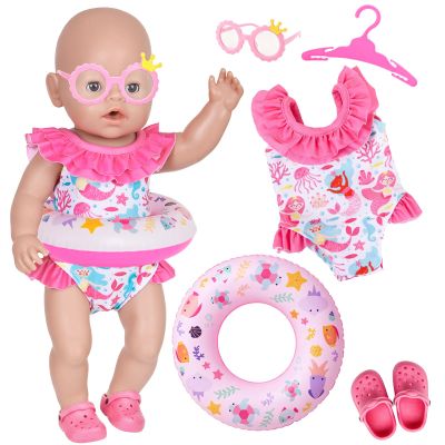 5-Piece Ocean-Themed Swim Set for 14–18-Inch Dolls
