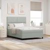HETFTJN Fabric Box Spring Bed Frame with Adjustable Headboard, Light Gray view 2