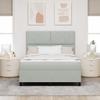 HETFTJN Fabric Box Spring Bed Frame with Adjustable Headboard, Light Gray view 3