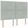 HETFTJN Fabric Box Spring Bed Frame with Adjustable Headboard, Light Gray view 4