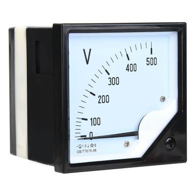 RhineCart Basics High-Precision Analog Voltage Detector, Square Panel Meter, AC 0–500 V