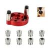 Self-Centering Dowel Jig, Hole Marker for Woodworking, Portable Straight-Drilling Guide for Wood Panels, for DIY and Furniture Assembly (Red) view 1
