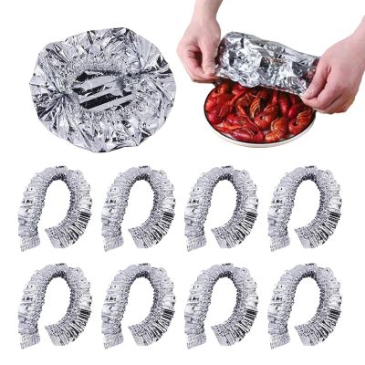 Stretchable Bowl Covers - 10 Pack Reusable Aluminum Foil Lids