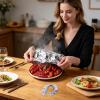 Stretchable Bowl Covers - 10 Pack Reusable Aluminum Foil Lids view 2