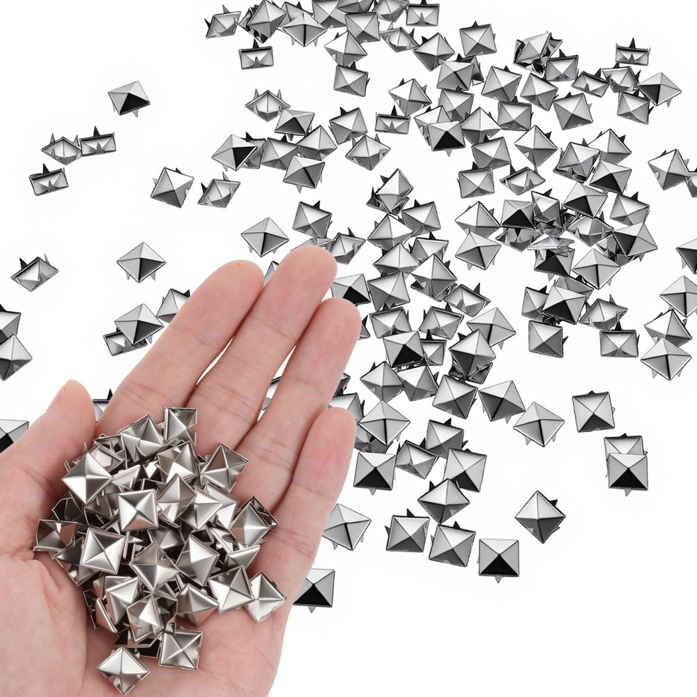 Yuanan 200 Pcs Square Metal Studs 10mm
